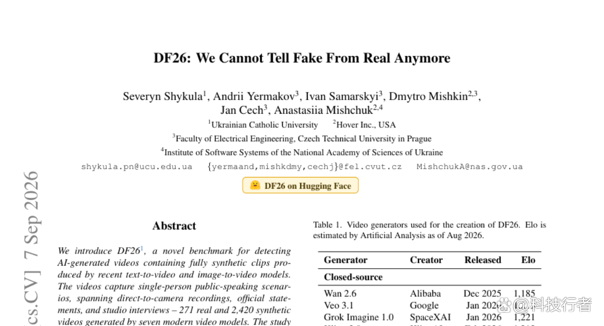 DF26：当AI造的假视频，连人类都认不出来了