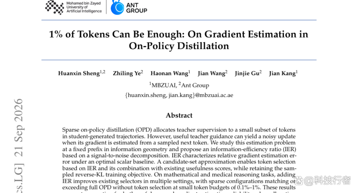 1%的Token够用了：大模型蒸馏中一个被忽略的问题